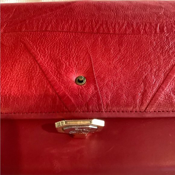 Peruzzi from Florence Italy Red Leather Wallet on Chain WOC - Picture 3 of 16